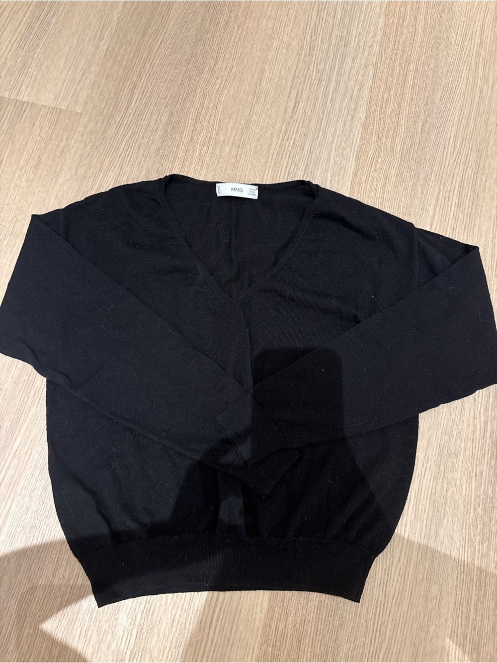 Mango Black V-Neck Knit Sweater